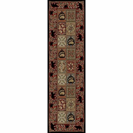 MAYBERRY RUG 2 ft. 3 in. x 7 ft. 7 in. American Destination Masters Lodge Ebony Area Rug AD3853 2X8
